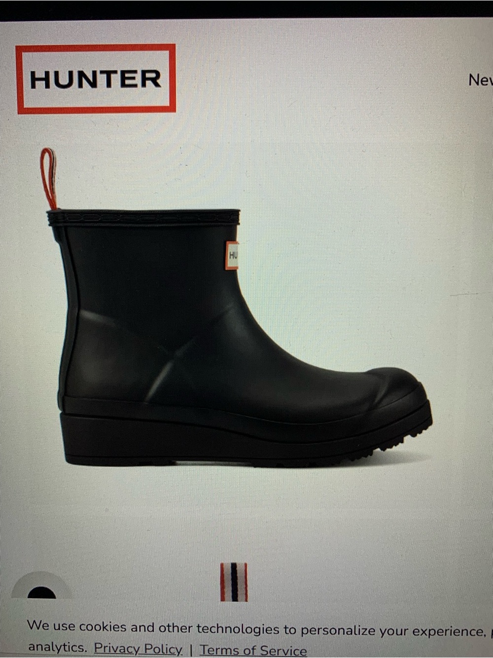 Hunter Black Short Rain Boots with Red Logo Trim - Picture 13 of 16